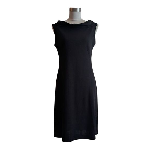 Quin Donnelly Black Cowl Neck Back  Vneck Sleeveless Dress. M - Picture 10 of 11